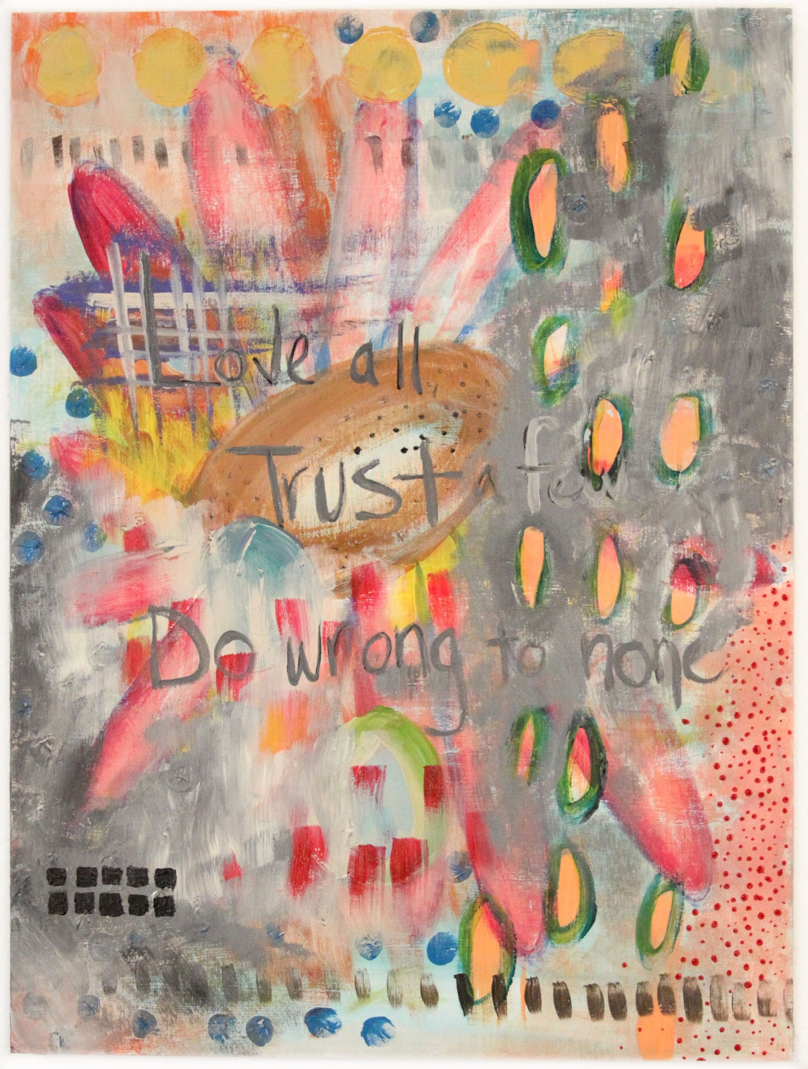 abstract painting with Shakespeare's word