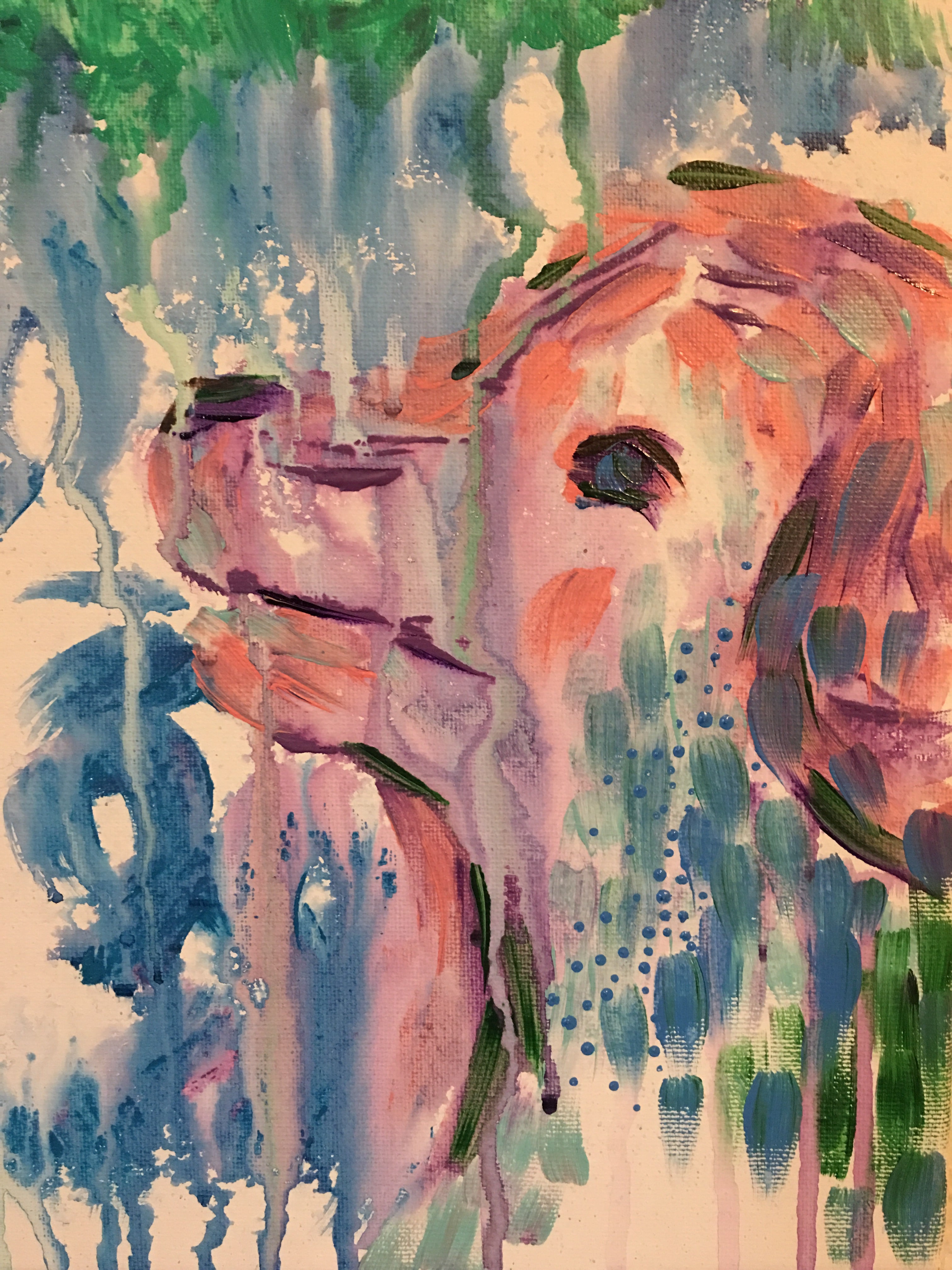 whimsical abstract happy dog